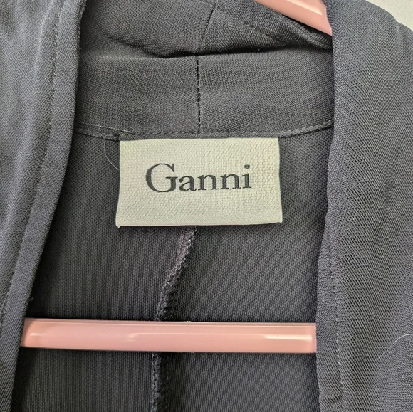 GANNI Marilyn Black Romper Sleeveless Size XS elegant Formal V Neck Feminine - Picture 9 of 16